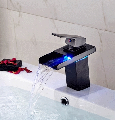Reno LED Color Changing Oil Rubbed Bronze Sink Faucet Single Handle Mixer Tap